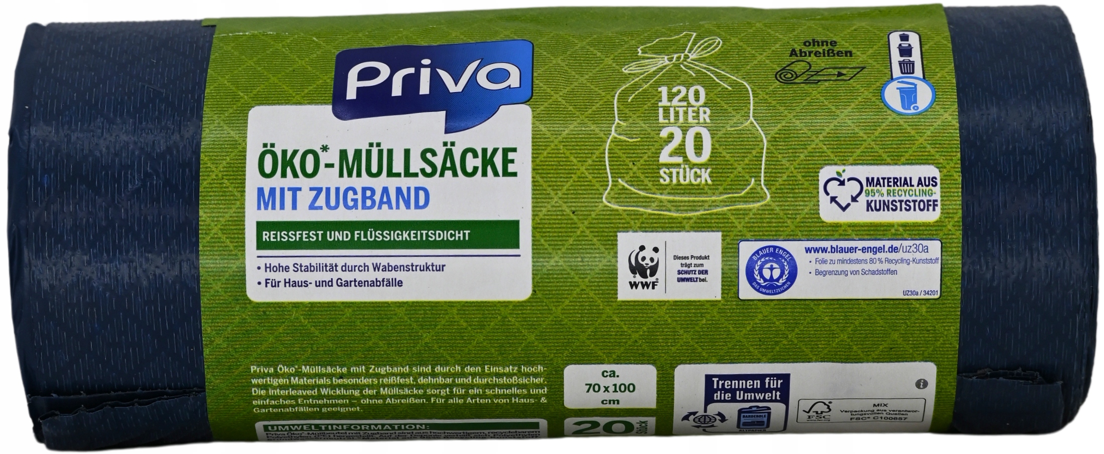 WORKI NA ŚMIECI 120L 20szt MOCNE DUŻE XXL ze ściągaczem