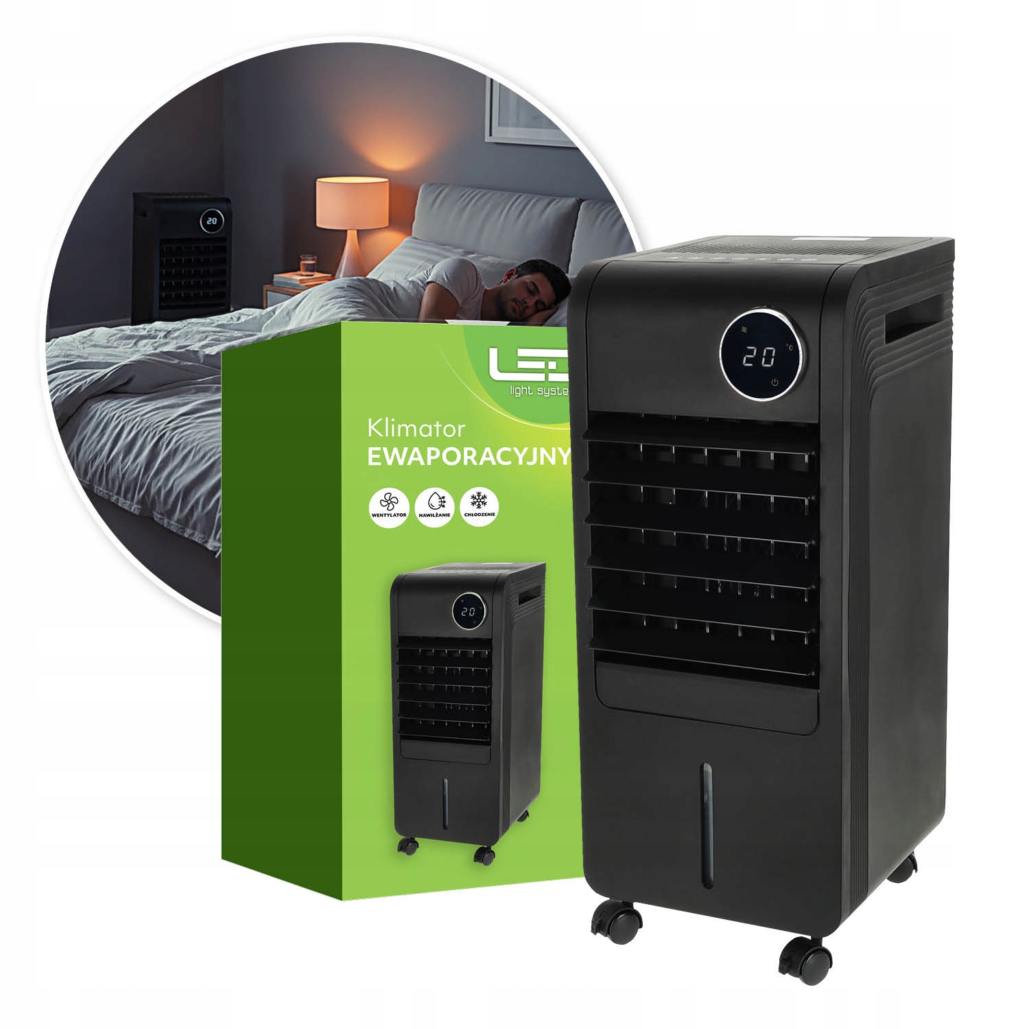 Evaporačný klimatizátor Viento Cool 65 W čierny