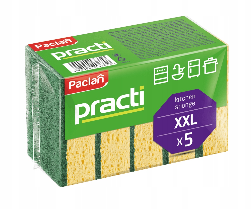 

Gąbka Zmywak Kuchenny Paclan Gąbki 5szt Practi