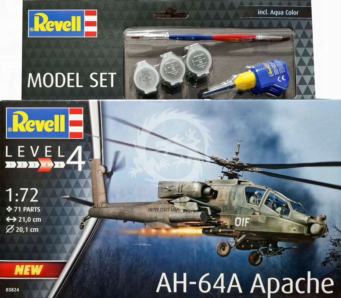 AH-64A Apache Revell 63824 měřítko 1/72