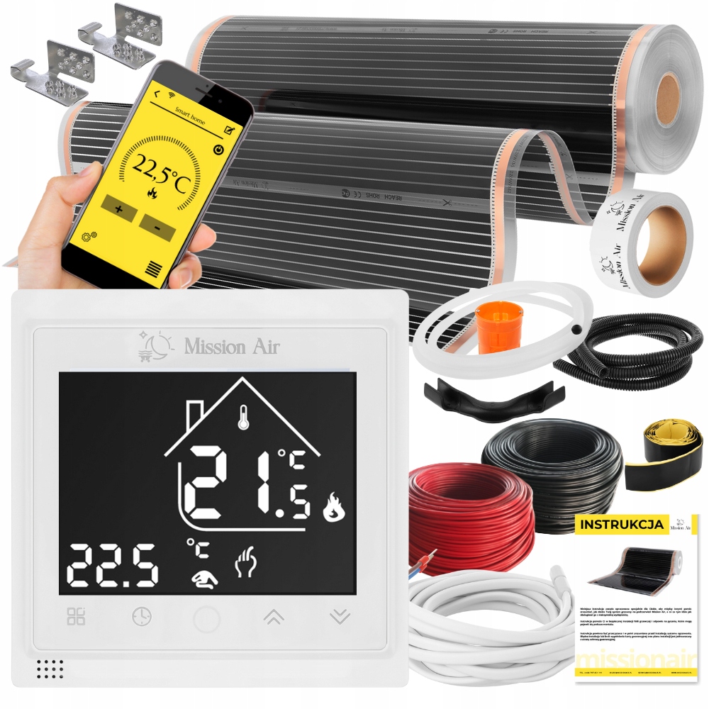 Sada Mission Air Fólia vyhrievacia podložka Infračervená 100 cm A 6 m² 160 W/m² Ptc