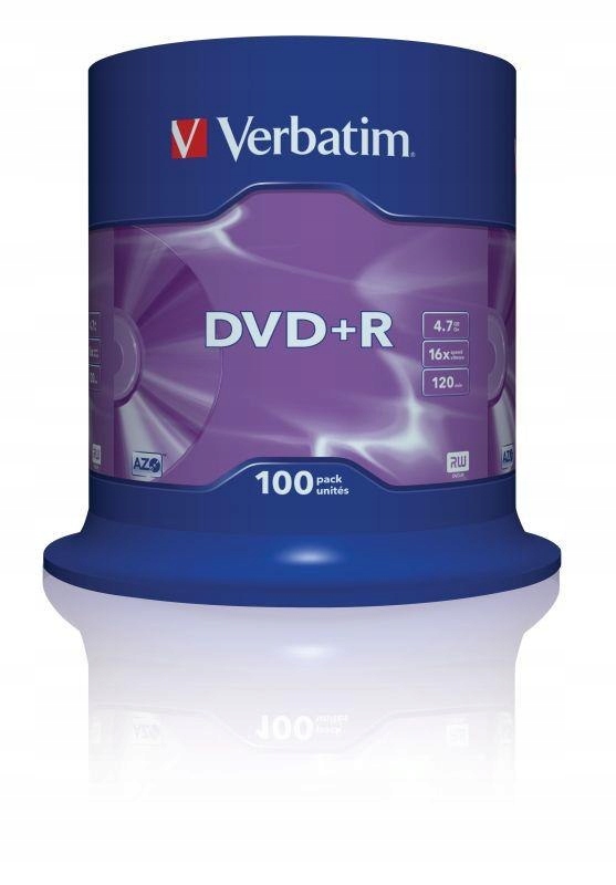 Płyty Dvd+r Verbatim 16x 4.7GB Matt Silver (Cake 100)
