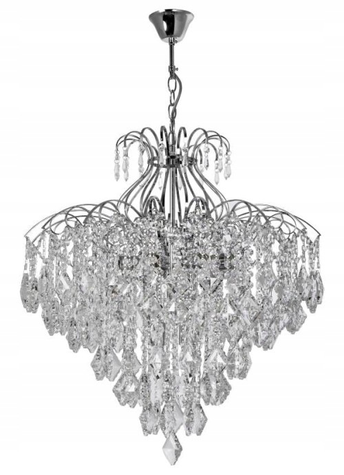 Neobvyklé osvětlení W-e 1212/10, velké závěsné krystaly, lampa do obývacího pokoje