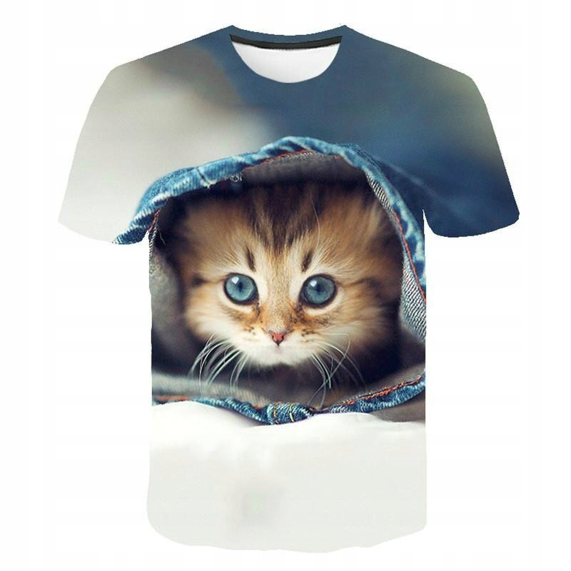 

Koszulka Kot Damska T-shirt Z Nadrukiem 3D