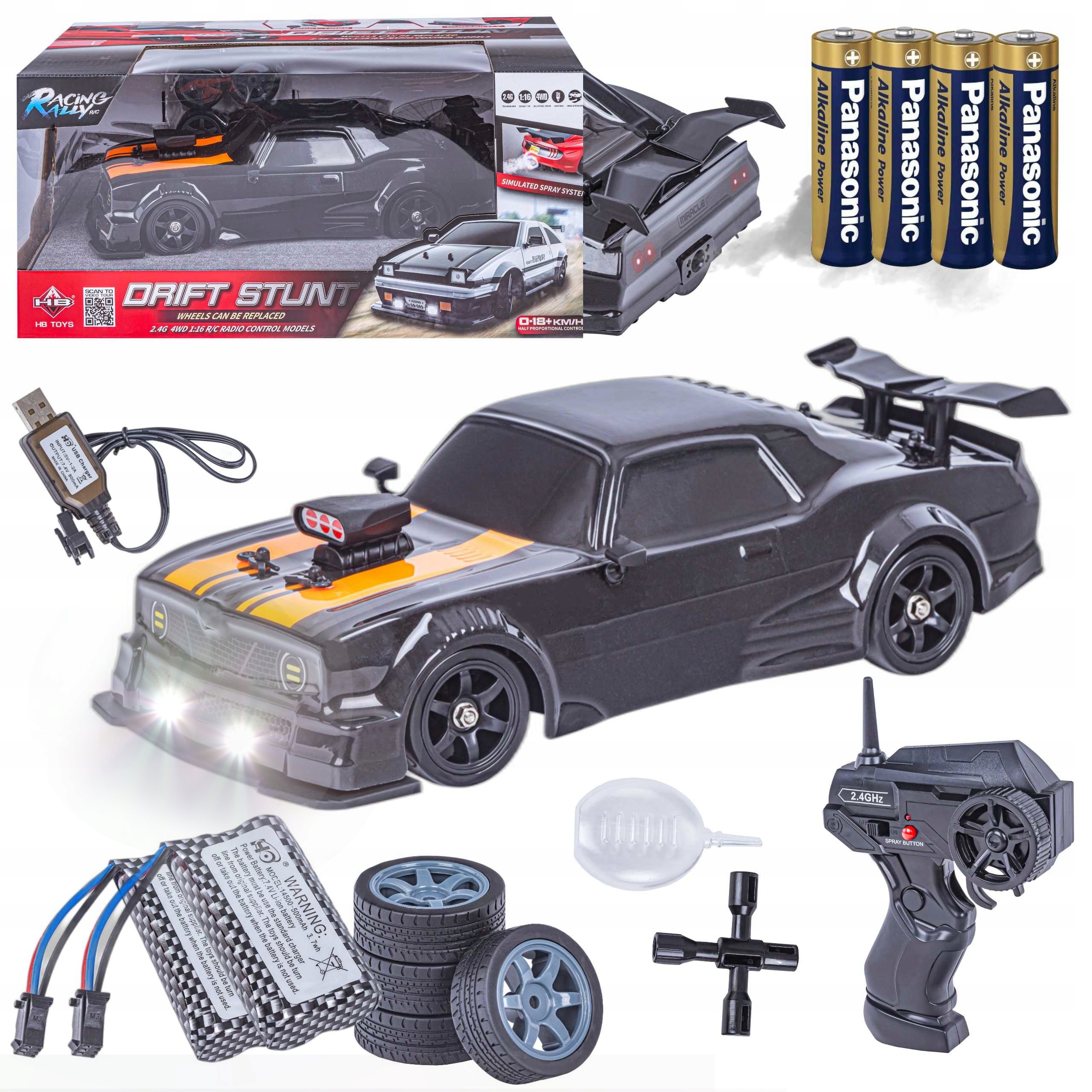 Auto Drift Duzy Samochód Zdalnie Sterowany na Pilota 2.4Gz 4x4 Rc Led Dym