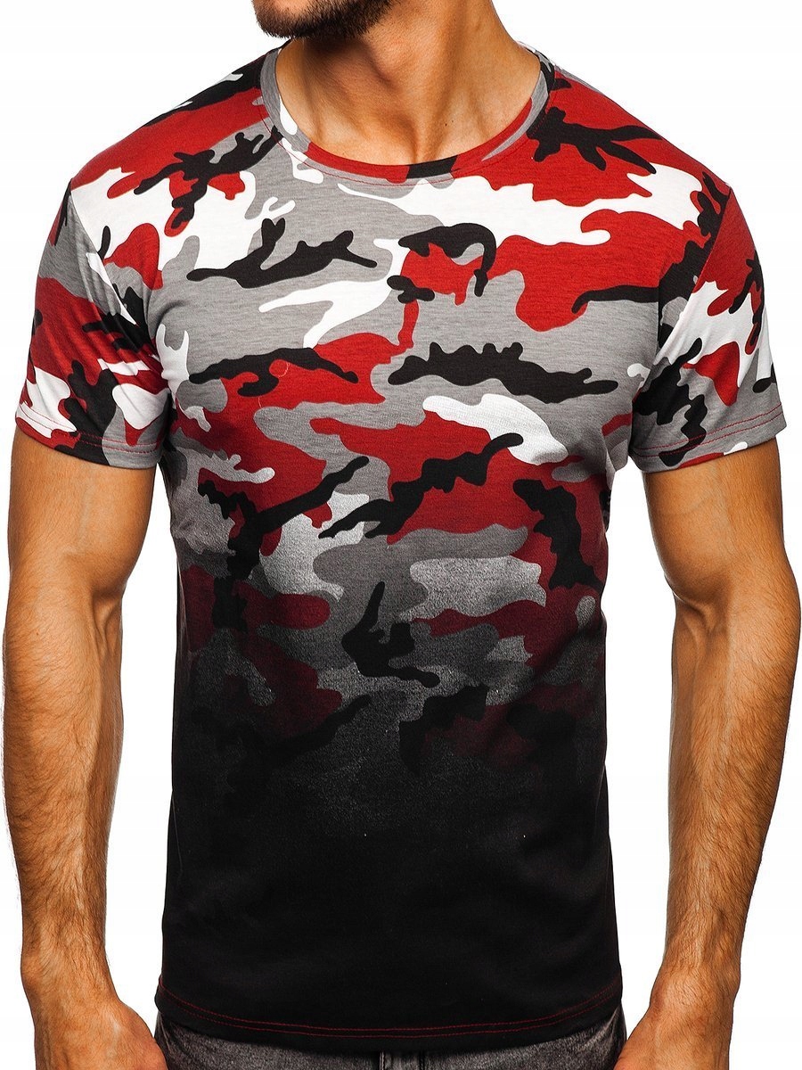 

T-shirt Z Nadrukiem Szaro-bordowy S808 Denley_xl