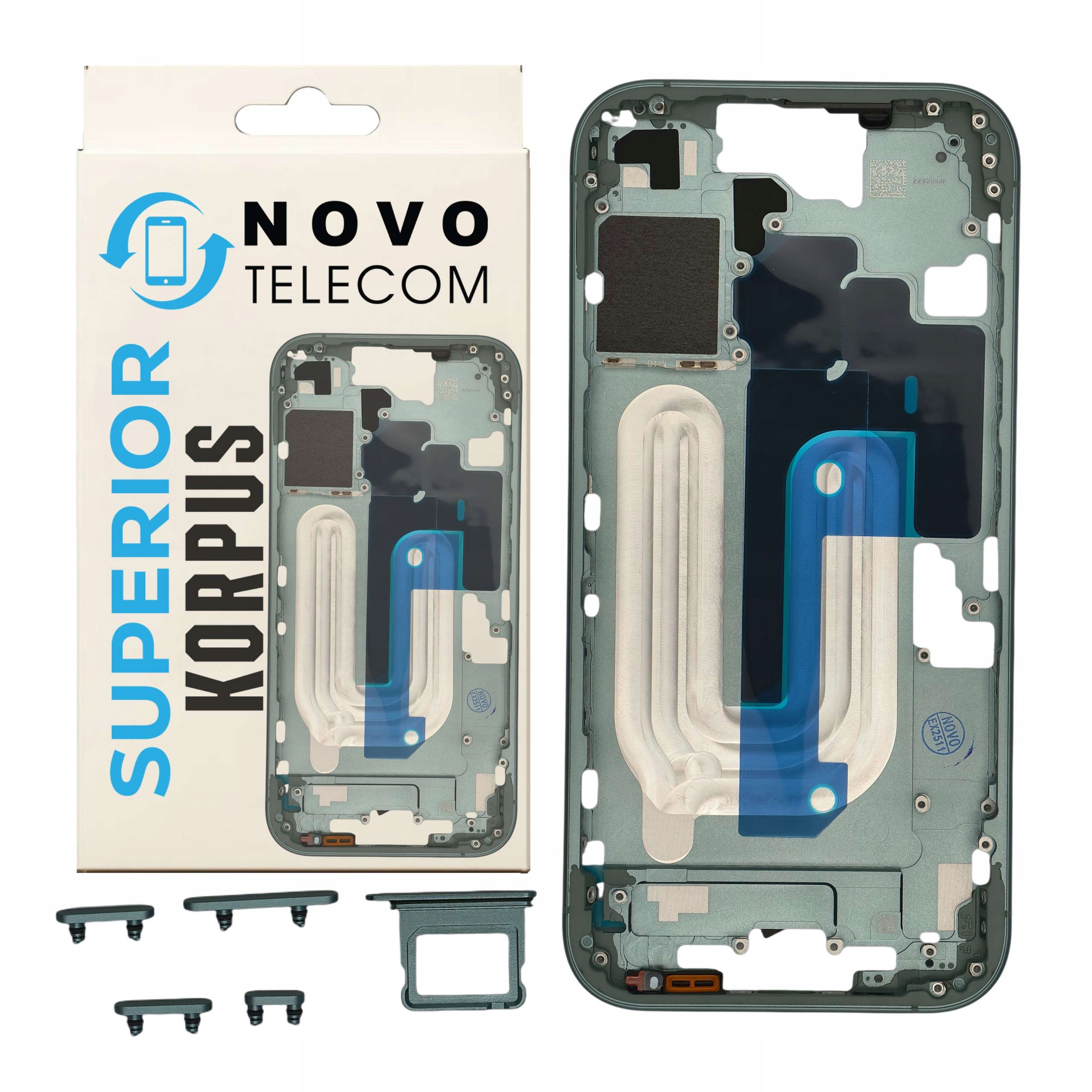 Tělo krytu telefonu pro iPhone 16 Rámeček Kompletní zelený