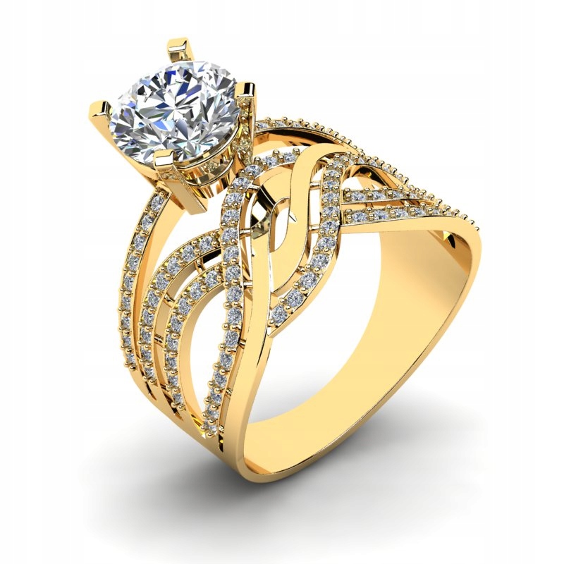 

Pierścionek Złoty Topaz Z Brylantami 1.73CT