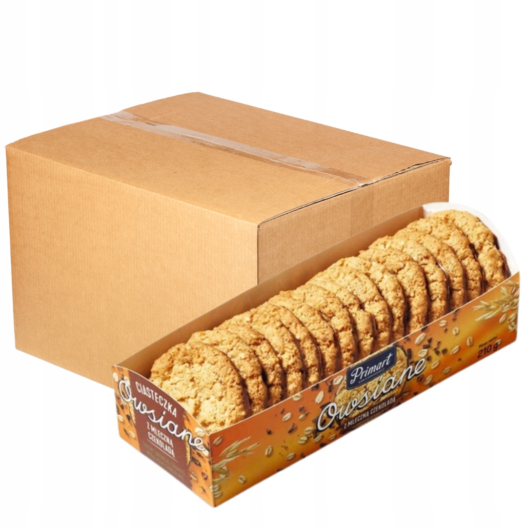 Ovesné sušenky v mléčné čokoládě Primart 210 g x 15 kusů