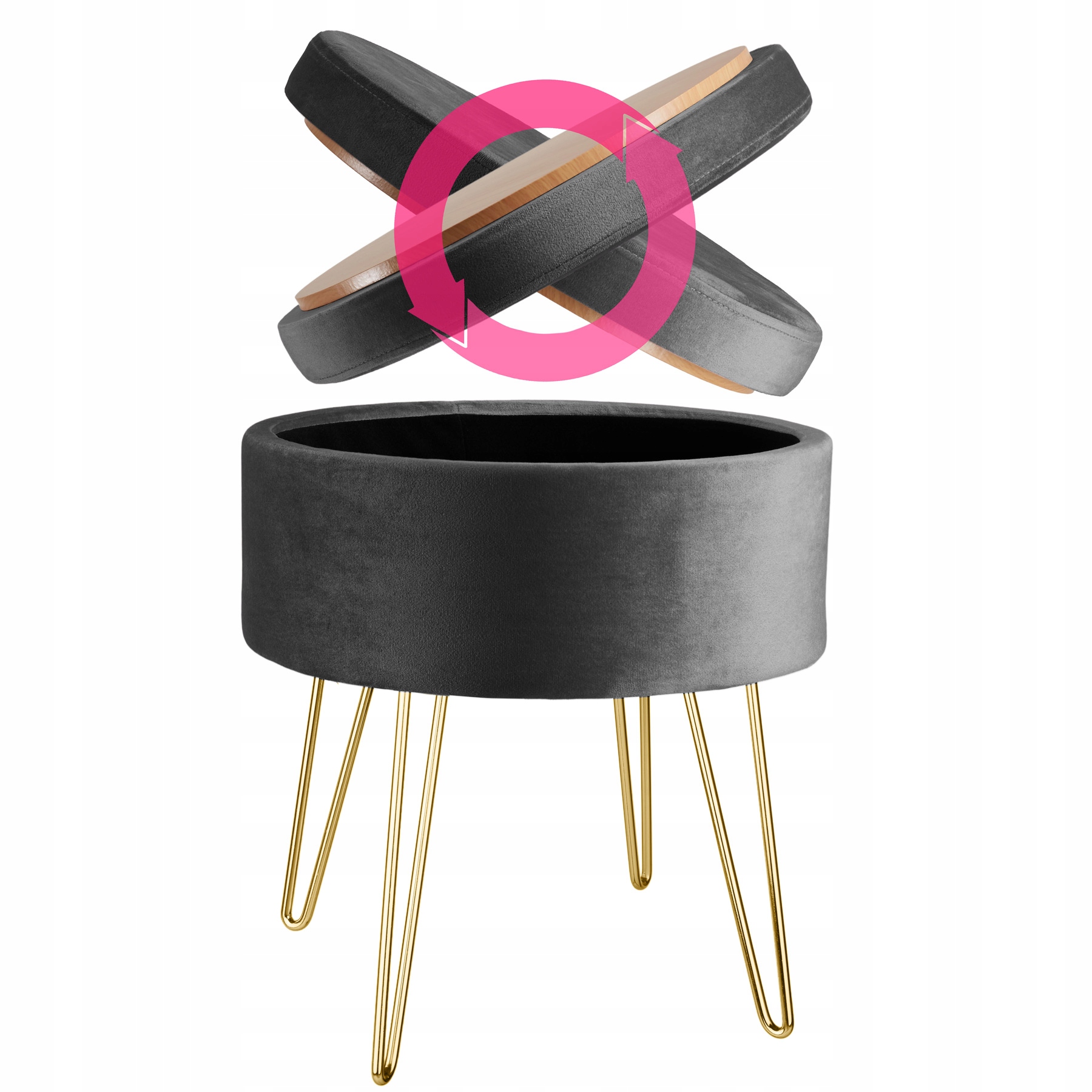 Taboret tapicerowany, stołek Ava Marka TecTake