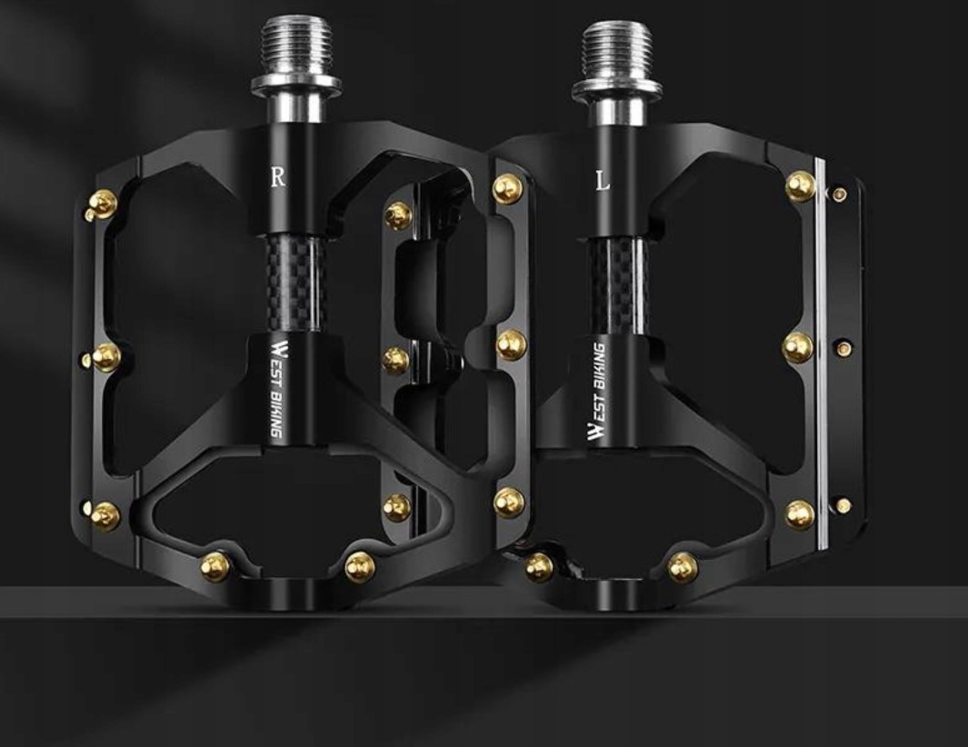 PEDAŁY ROWEROWE LEKKIE WYTRZYMAŁE ANYPOŚLIZGOWE OŚ KARBONOWA CZARNE Model PEDAŁO006