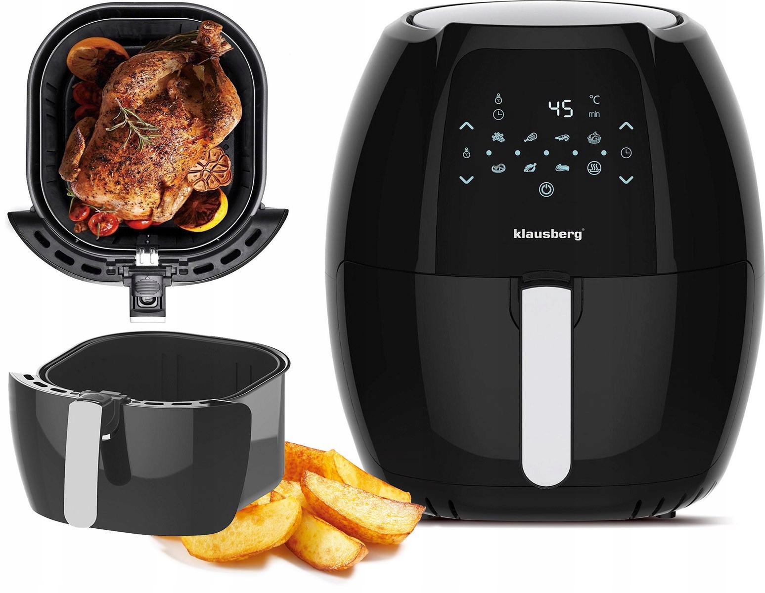 Horkovzdušná fritéza 1800 W 7,7 l airfryer