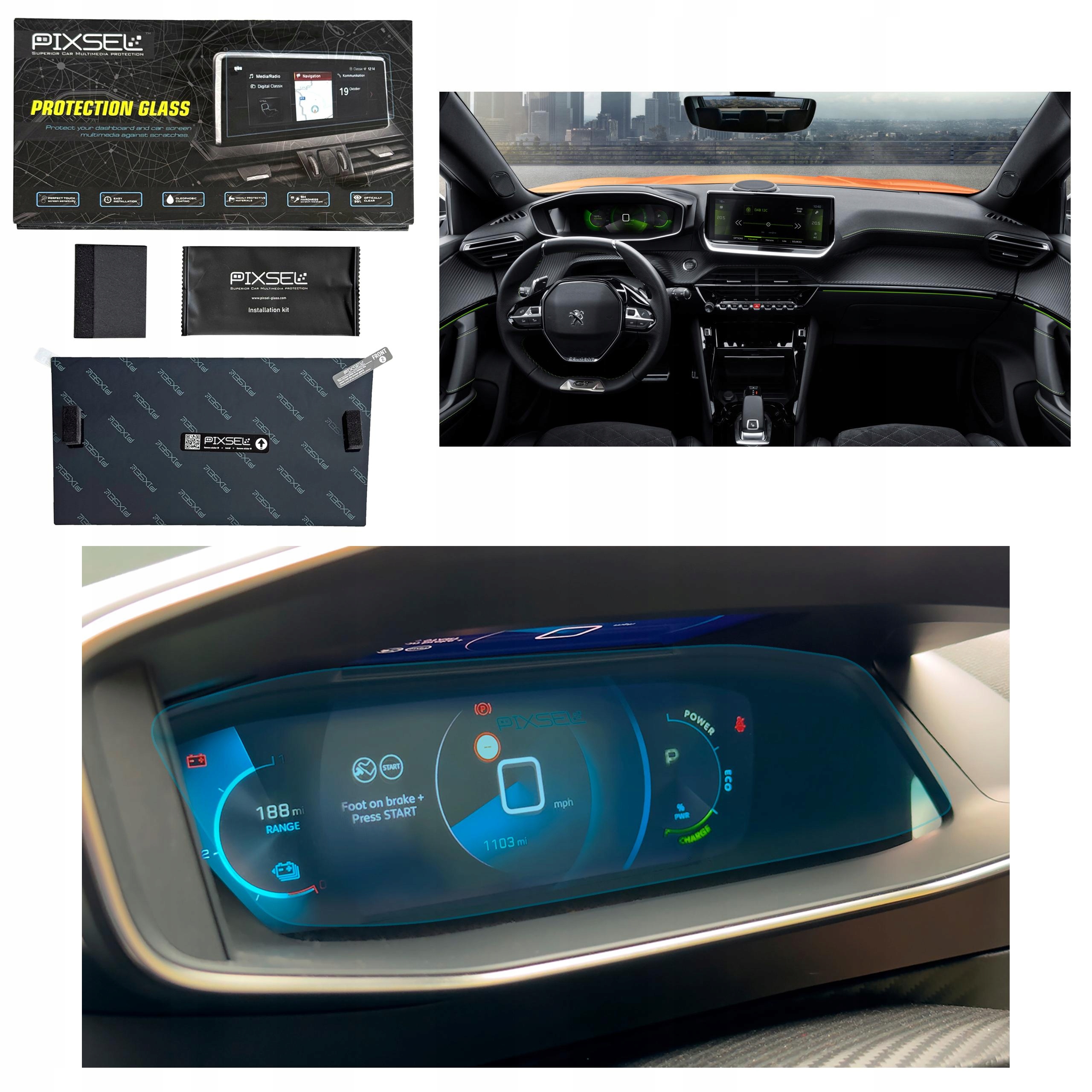 Antyodciskowe Matowe Szkło Ochronne Peugeot 2008-11.5“ 2019-2023