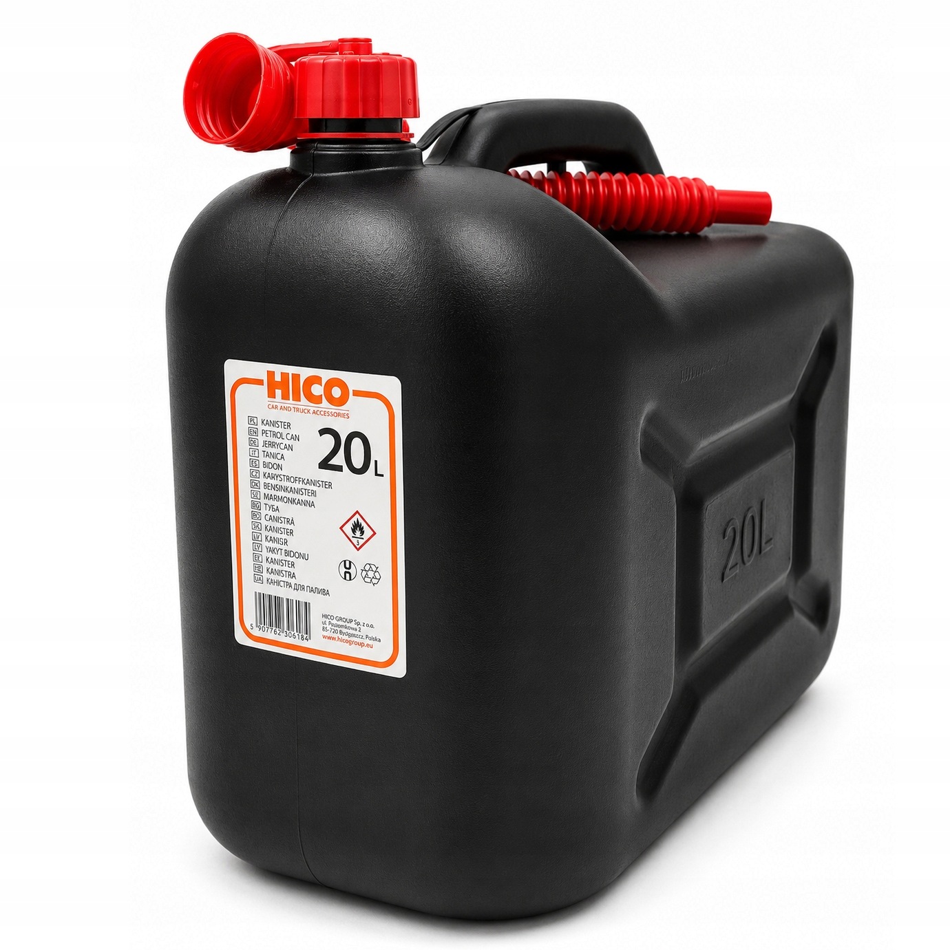 Kanister 20L na paliwo Hico Pb On czarny