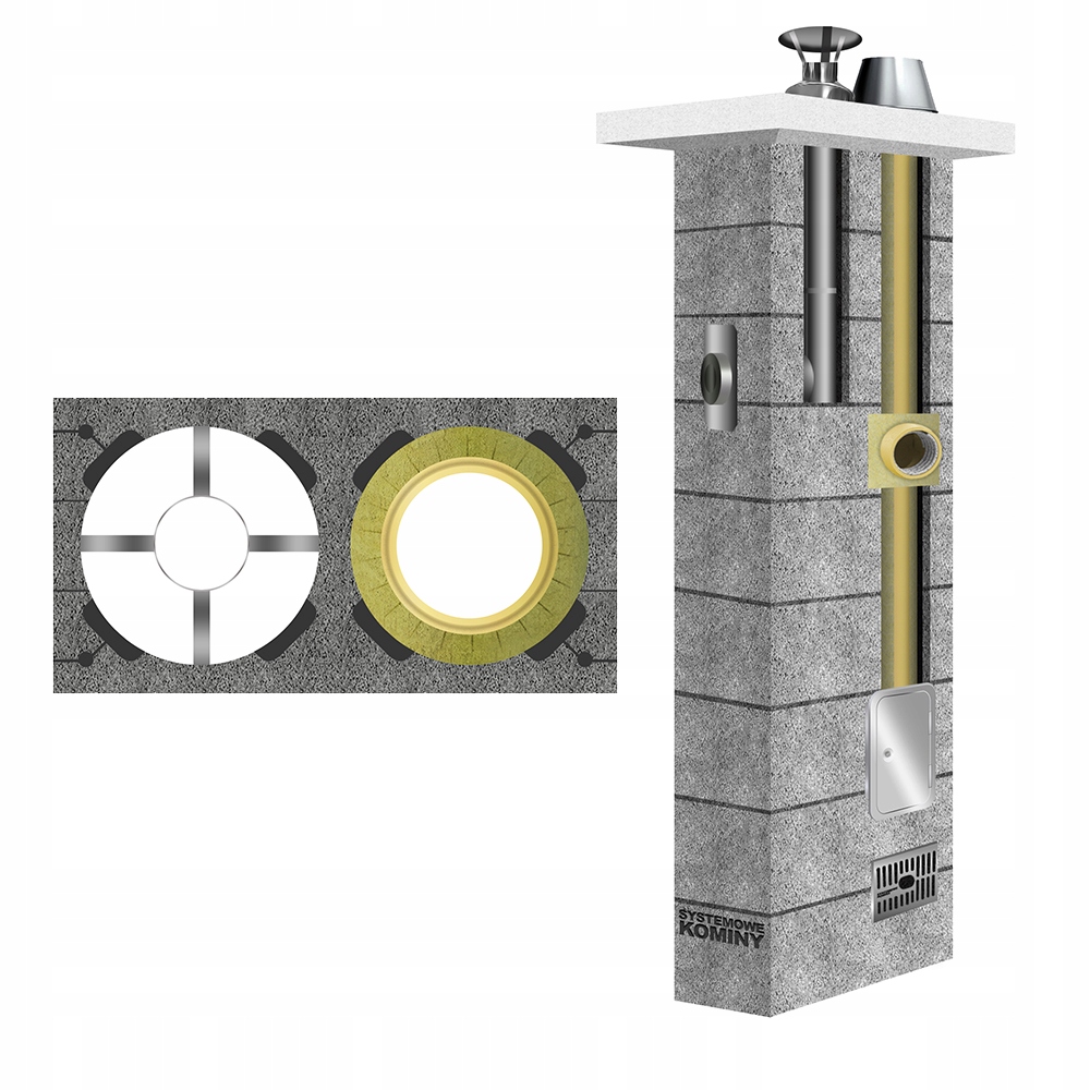Keramický kouřový komín spalinový fi 160 80 plynů tuhá paliva 10 m Dual