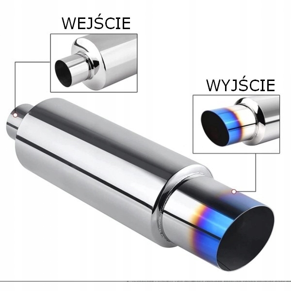 TŁUMIK KOŃCOWY ZE STALI NIERDZEWNEJ SPORTOWY BASOWY 2" 51mm Producent części Inny