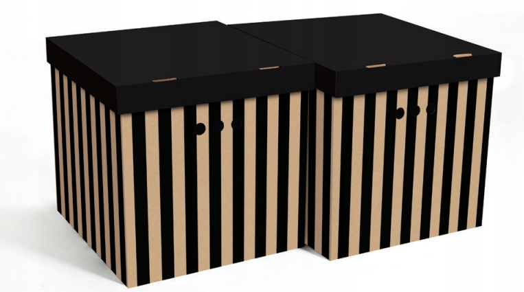 

Pudełko kartonowe dekoracyjne paski czarne 2szt MM