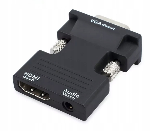 PRZEJŚCIÓWKA ADAPTER KONWERTER HDMI DO VGA + AUDIO Kod producenta E467