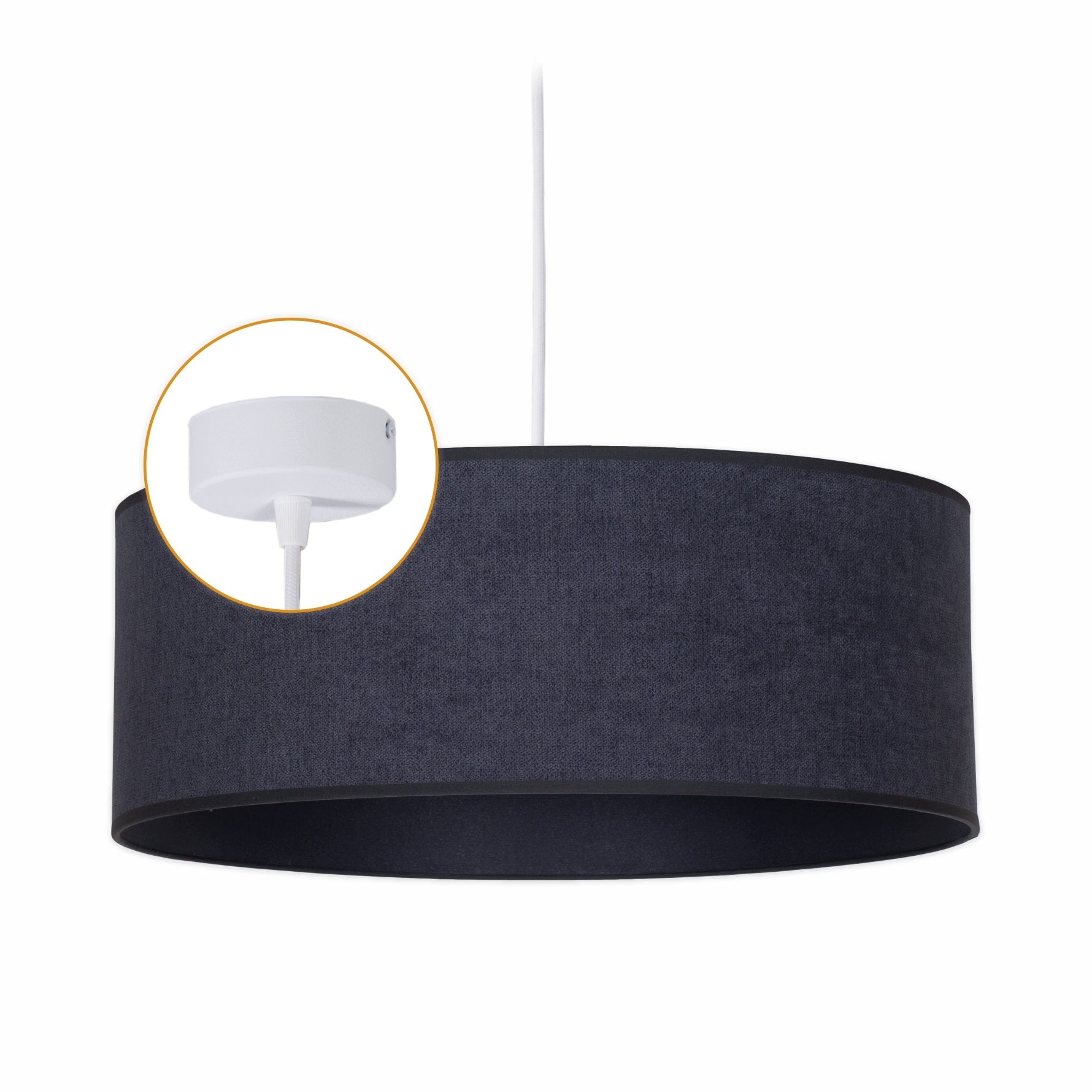 Stropní svítidlo s krytem Lustr Závěsná lampa 1 x E27 Grafit stínidlo 40 cm
