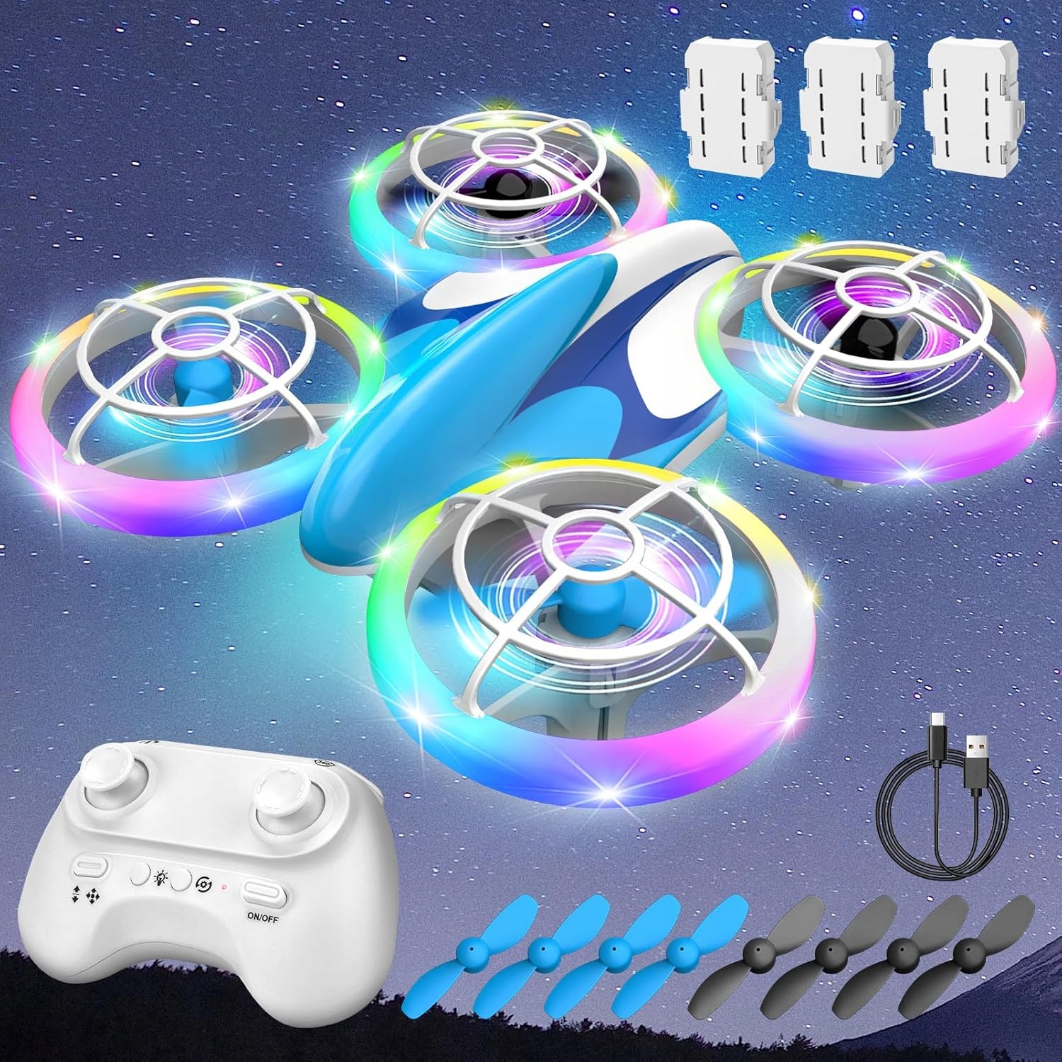 DRON DLA DZIECI LED RC ZDALNIE STEROWANY