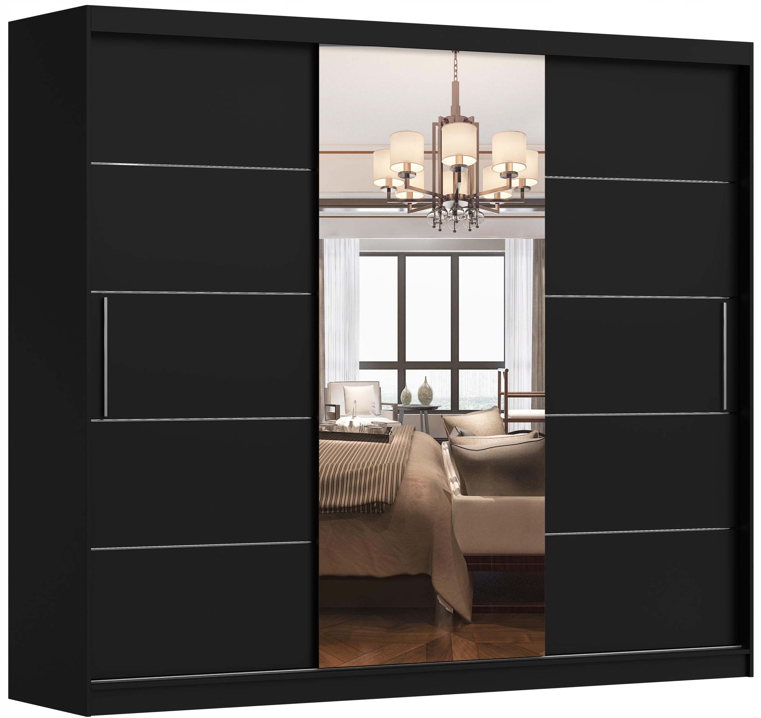 Skříň Alba I 250x61 Černá/černá+zrcadlo police Výrobce