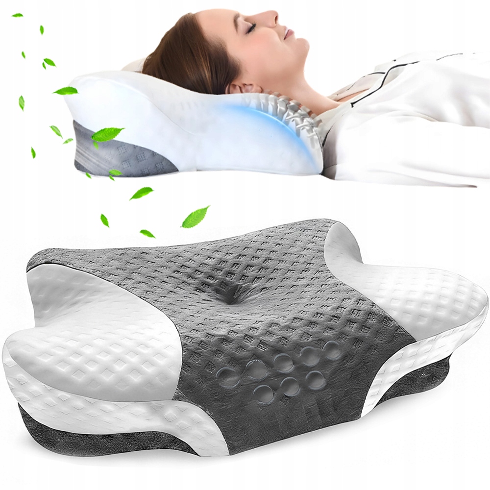 Poduszka Z Pianki Memory Motyl Kształt Ergonomiczny Dla Różnych Pozycji Snu