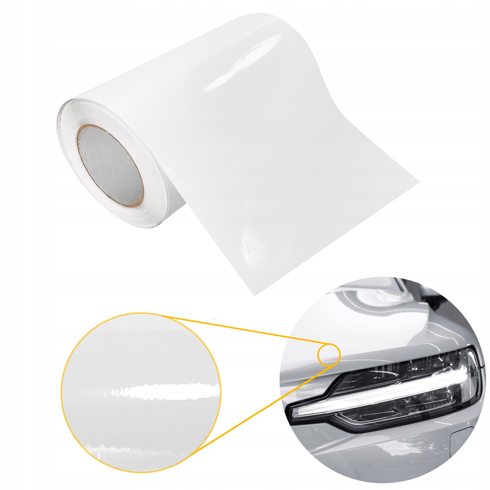 Fólie pro tuning motocyklů a motocyklů Diy, barva bílá, lesk