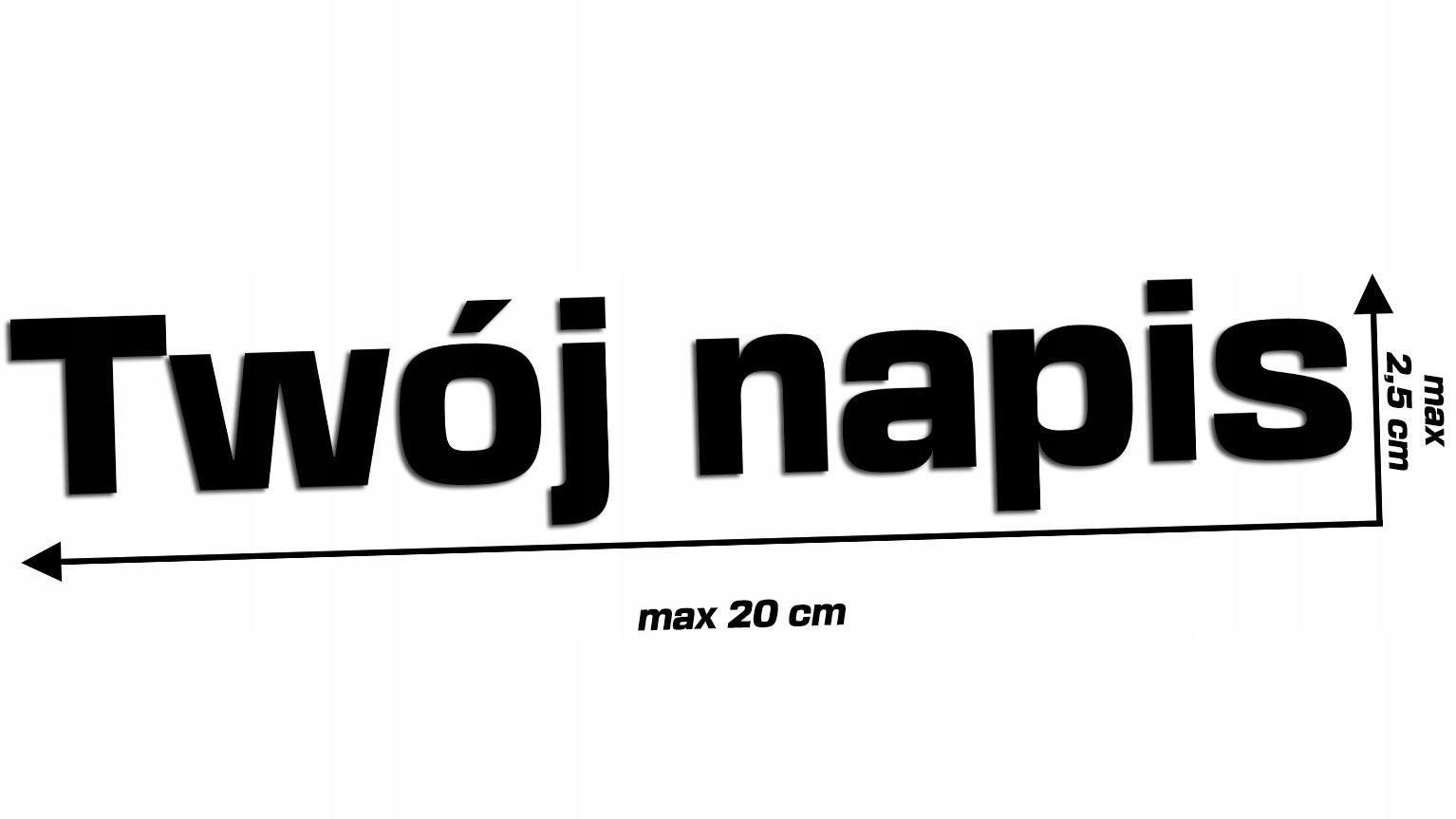 Wycinana naklejka Twój Napis Imię Tekst Nazwa do 20cm różne