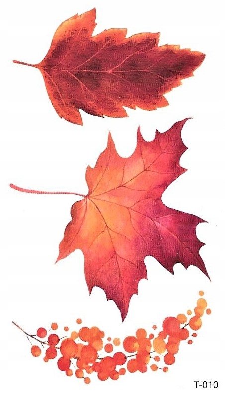 

Tatuaże tymczasowe zmywalne wodne liście jesień