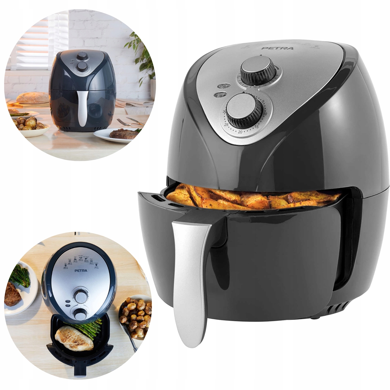 Fritéza Bez Tuku Petra Healthy 3.2 L Hot Air Fryer Nepřilnavá