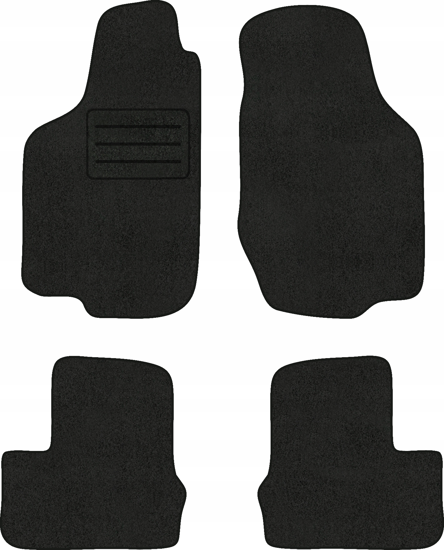 Velurové koberce Lux pro Opel Ascona B (1975-1981) Černé Komplet Stopky