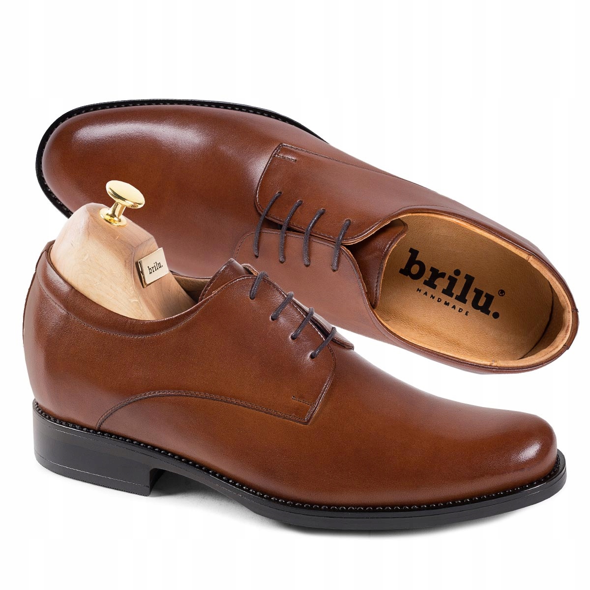BRILU BUTY PODWYŻSZAJĄCE MĘSKIE SKÓRA BRĄZOWE 43