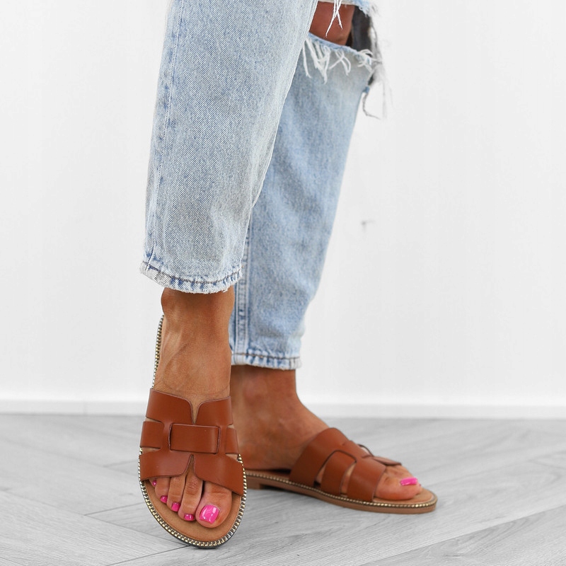 Camel brązowe klapki damskie lekkie eleganckie sandały WS9039 r.38 Kod producenta 4713 CAMEL