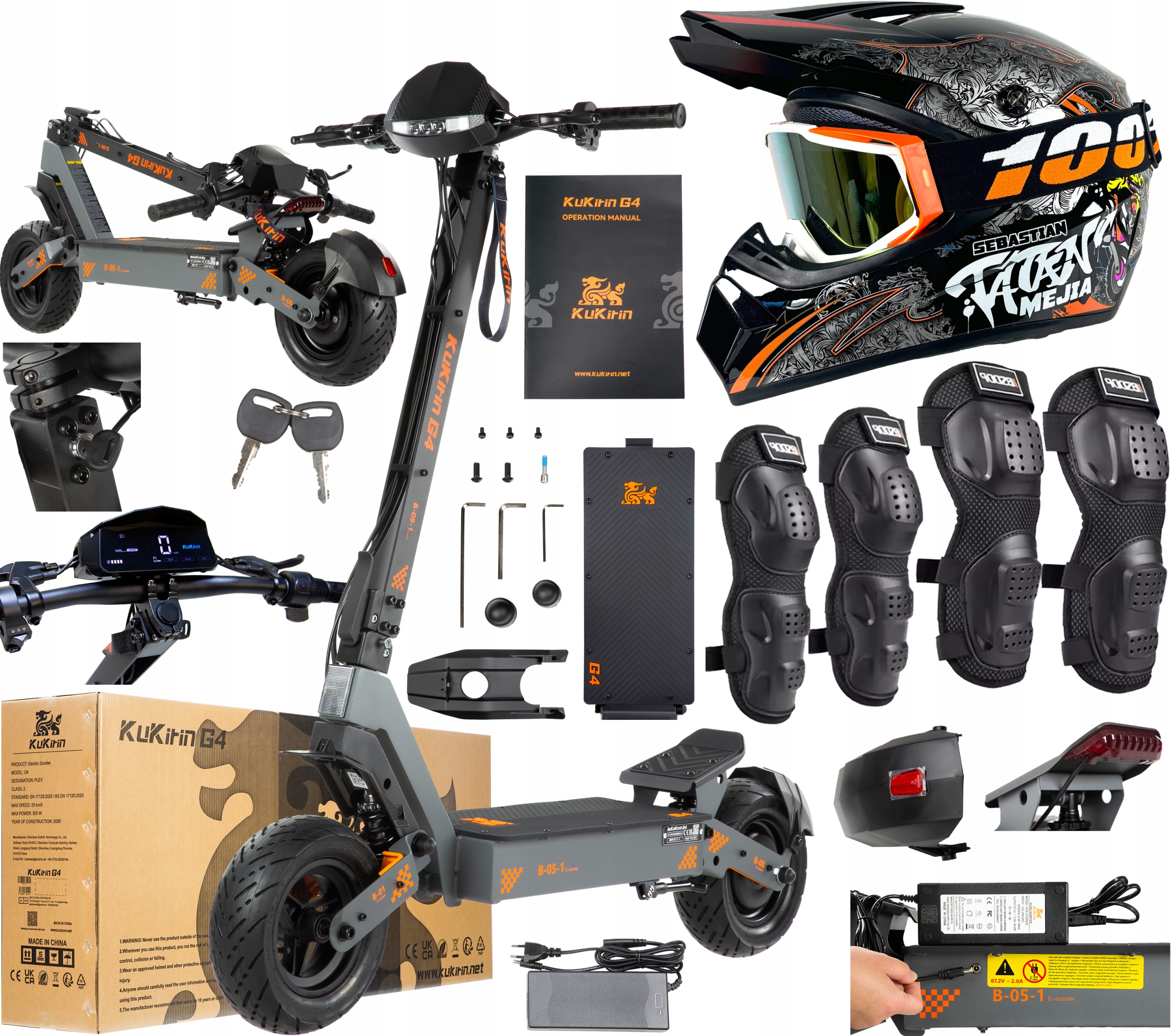 2026 KuKirin G4 Pojazdy elektryczne 2000W 60V 20Ah 70KM/H 75KM 11" +Prezent