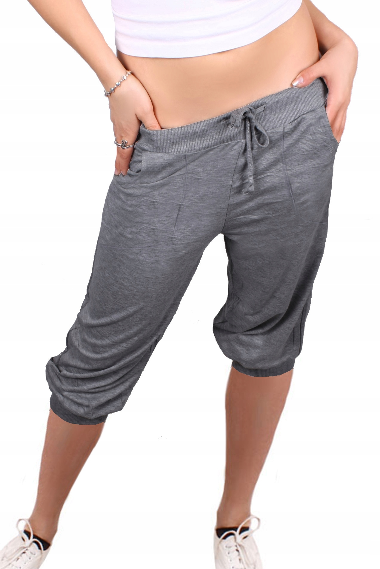 SPODNIE rybaczki ALLADYNKI duże A80 grafit 4XL Rozmiar 4XL