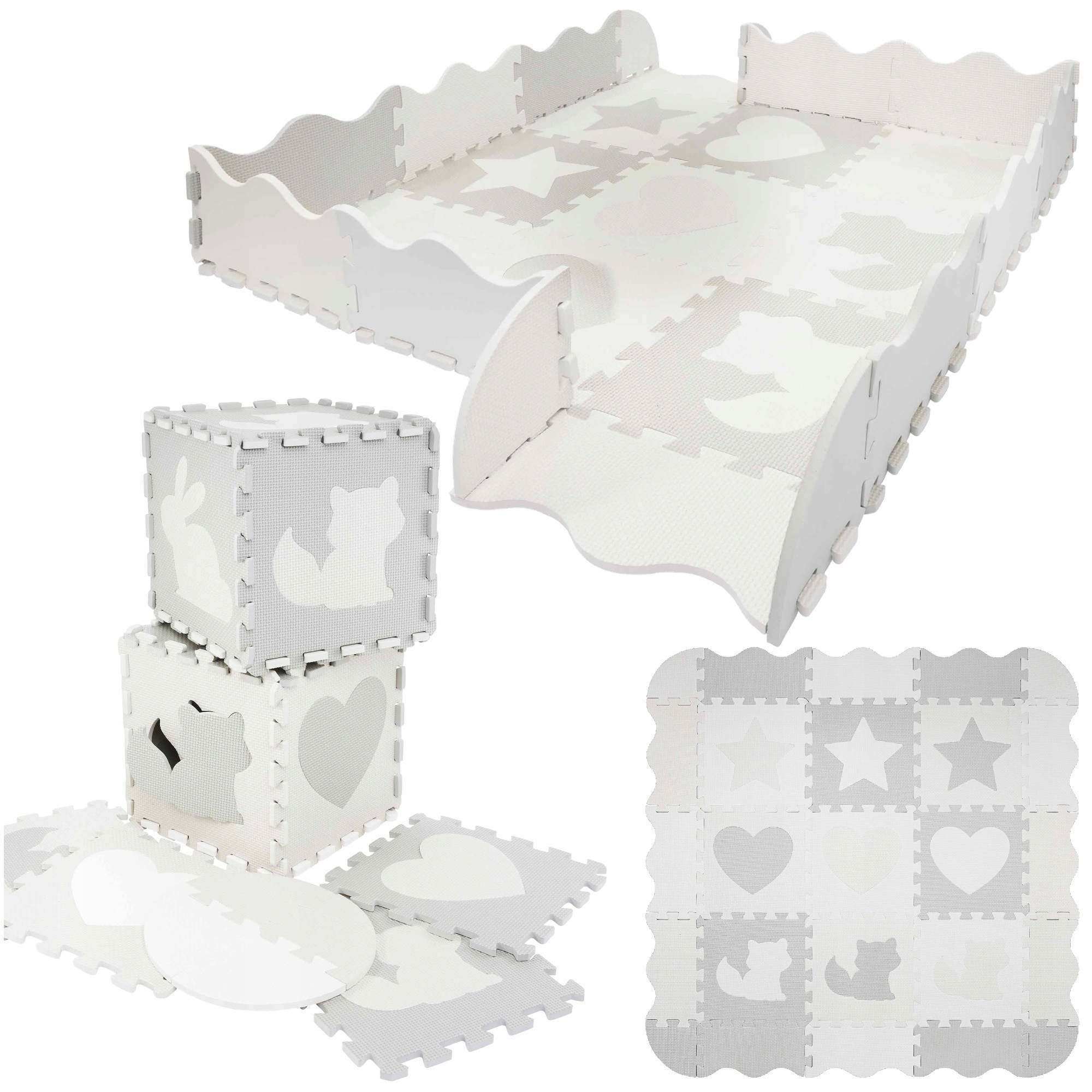 PIANKOWA MATA EDUKACYJNA PUZZLE KSZTAŁTY 3D KOJEC