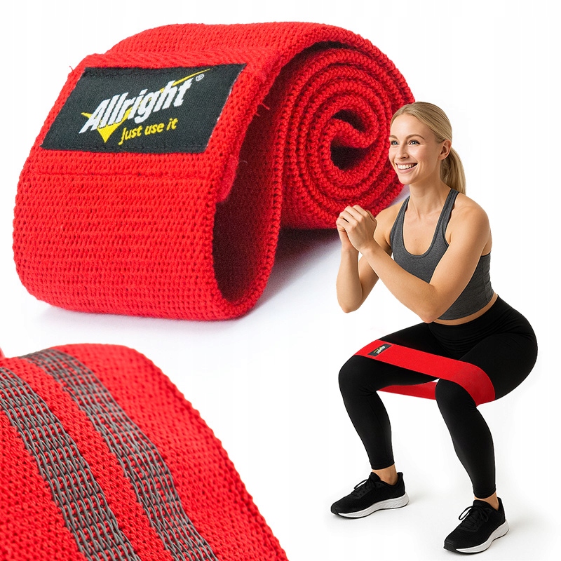 Taśma fitness guma do ćwiczeń Hip Mini Band opór: ok 21-31kg materiałowa