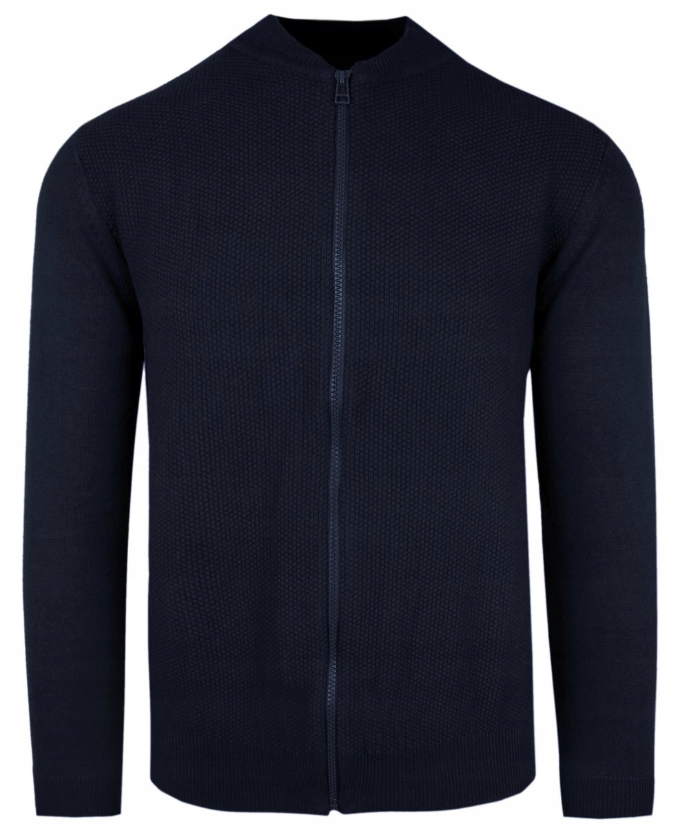 Lehký pánský bavlněný svetr se zipem a vysokým výstřihem Alties Námořnická Modrá XL