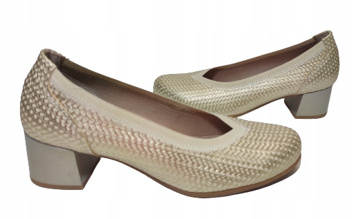 elegantní kožené lodičky Pitillos 5090 zlaté, velikost 39