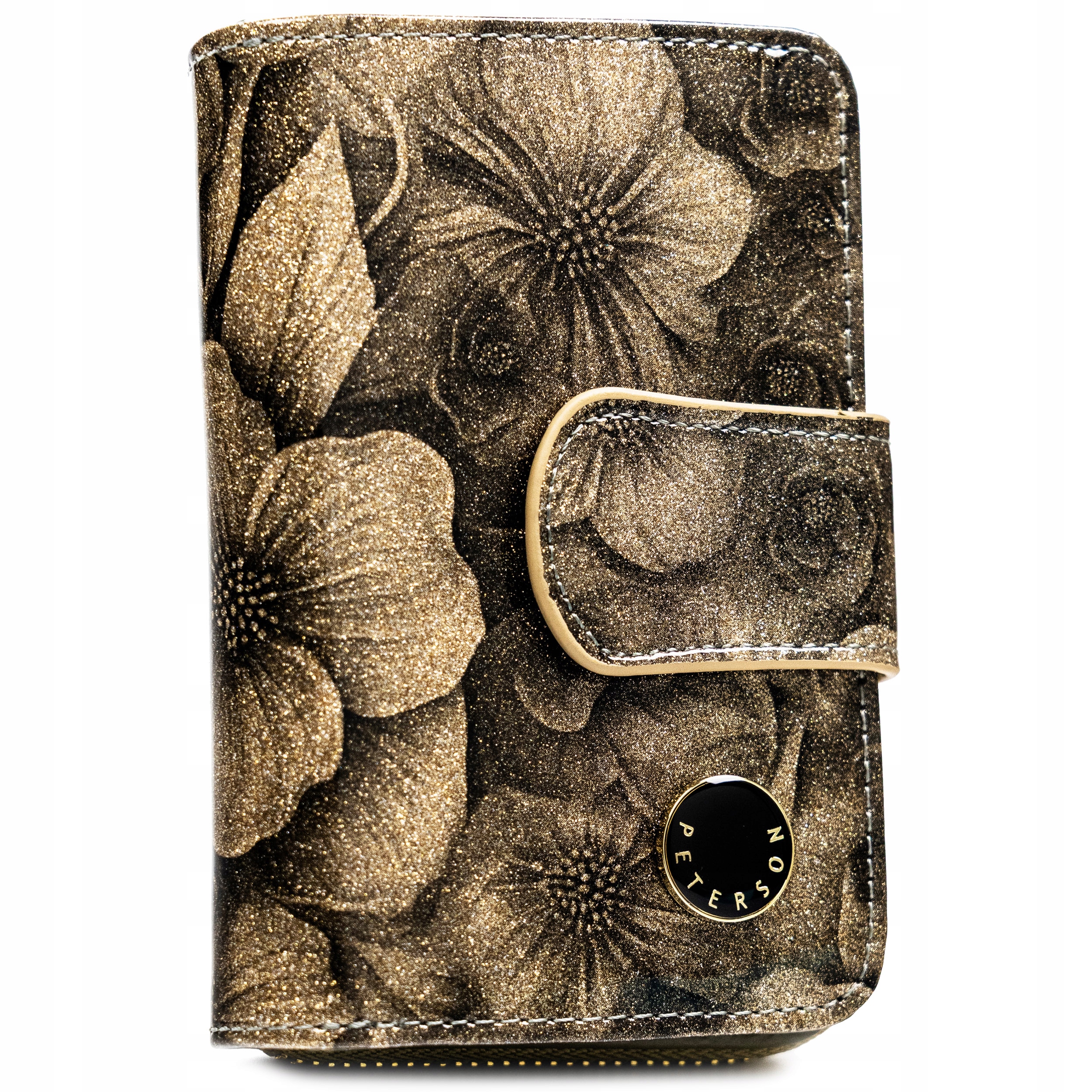 Portfel damski ze skóry naturalnej w kwiaty ochrona Rfid Peterson