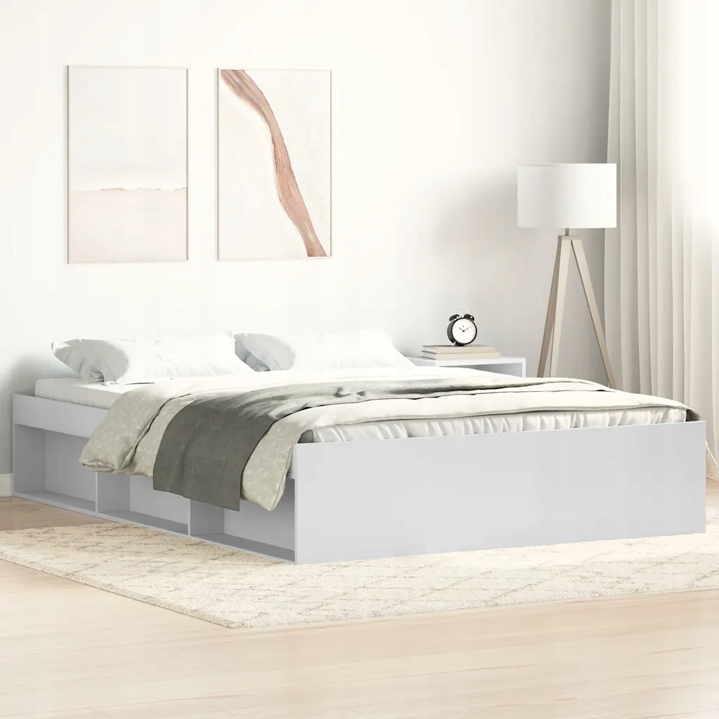 Rám postele bílý 150 x 200 cm King Size Bílá 3203866