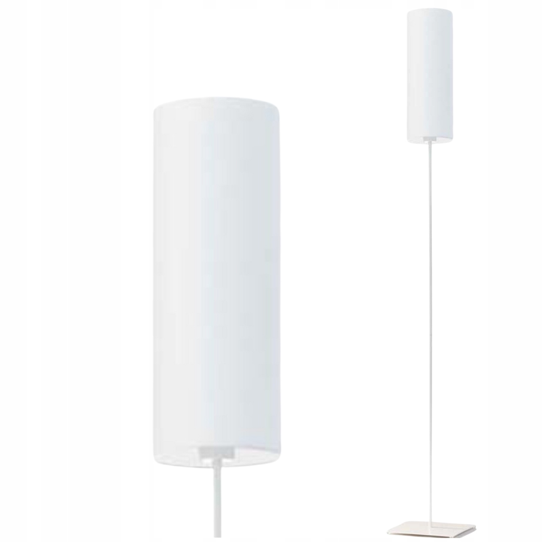 Lampa stojąca podłogowa biała tuba abażur Led E27 do salonu