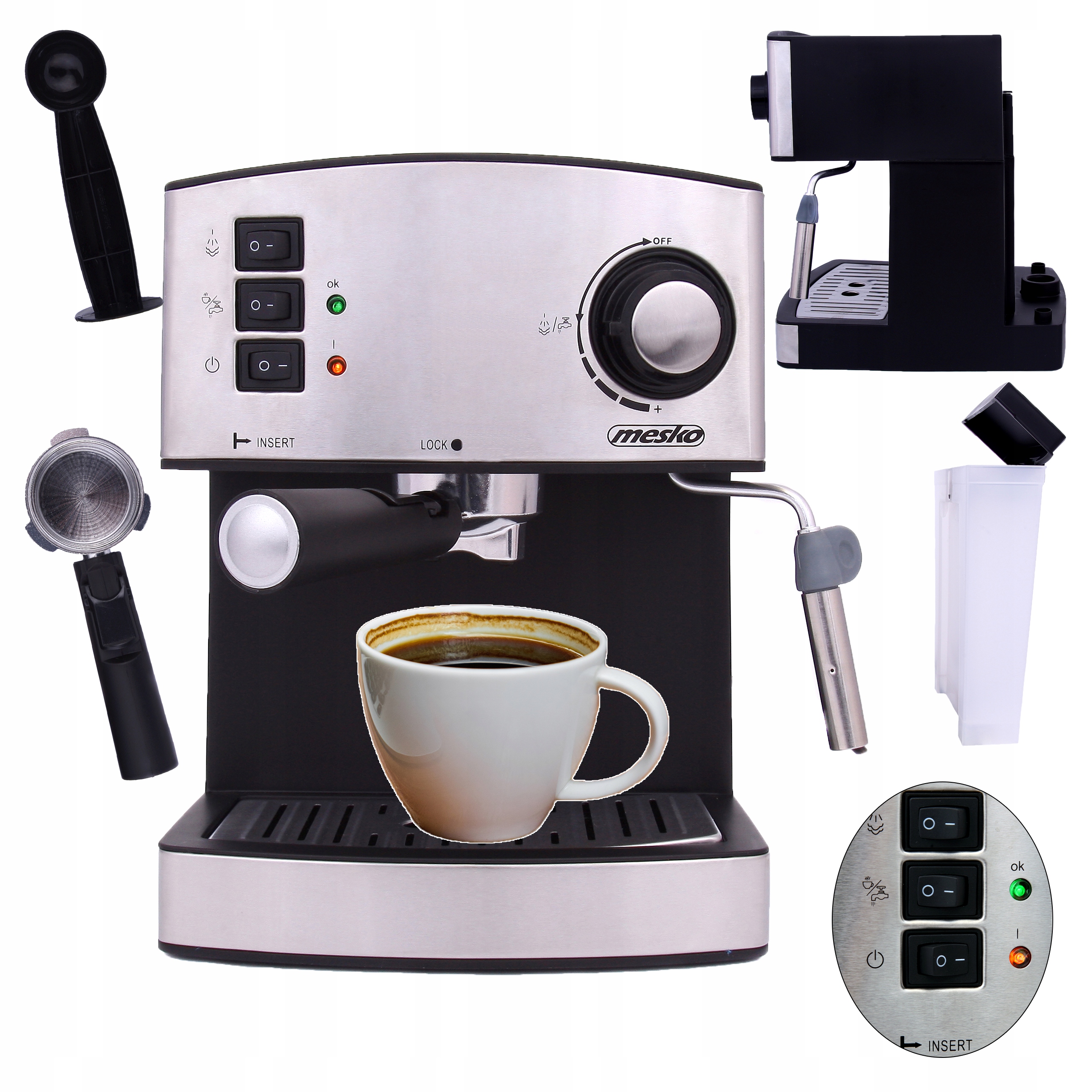 Automatický Kávovar 15 Barů Výkon 850W Mesko