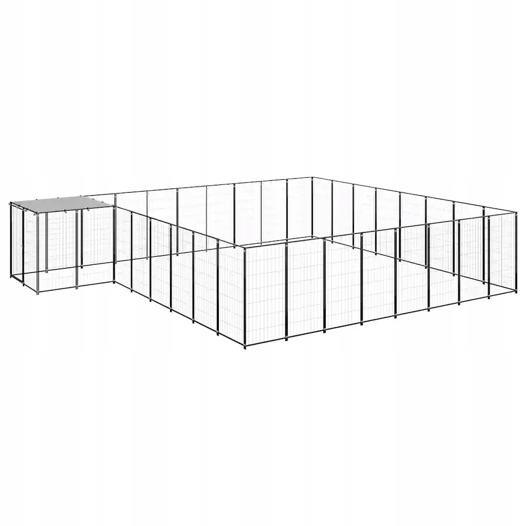 Psí kotec černý 20,57 m² ocel