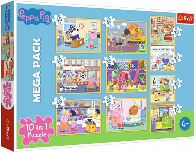 

Trefl Puzzle 10w1 Poznaj Świnkę Peppę 90383 329 El
