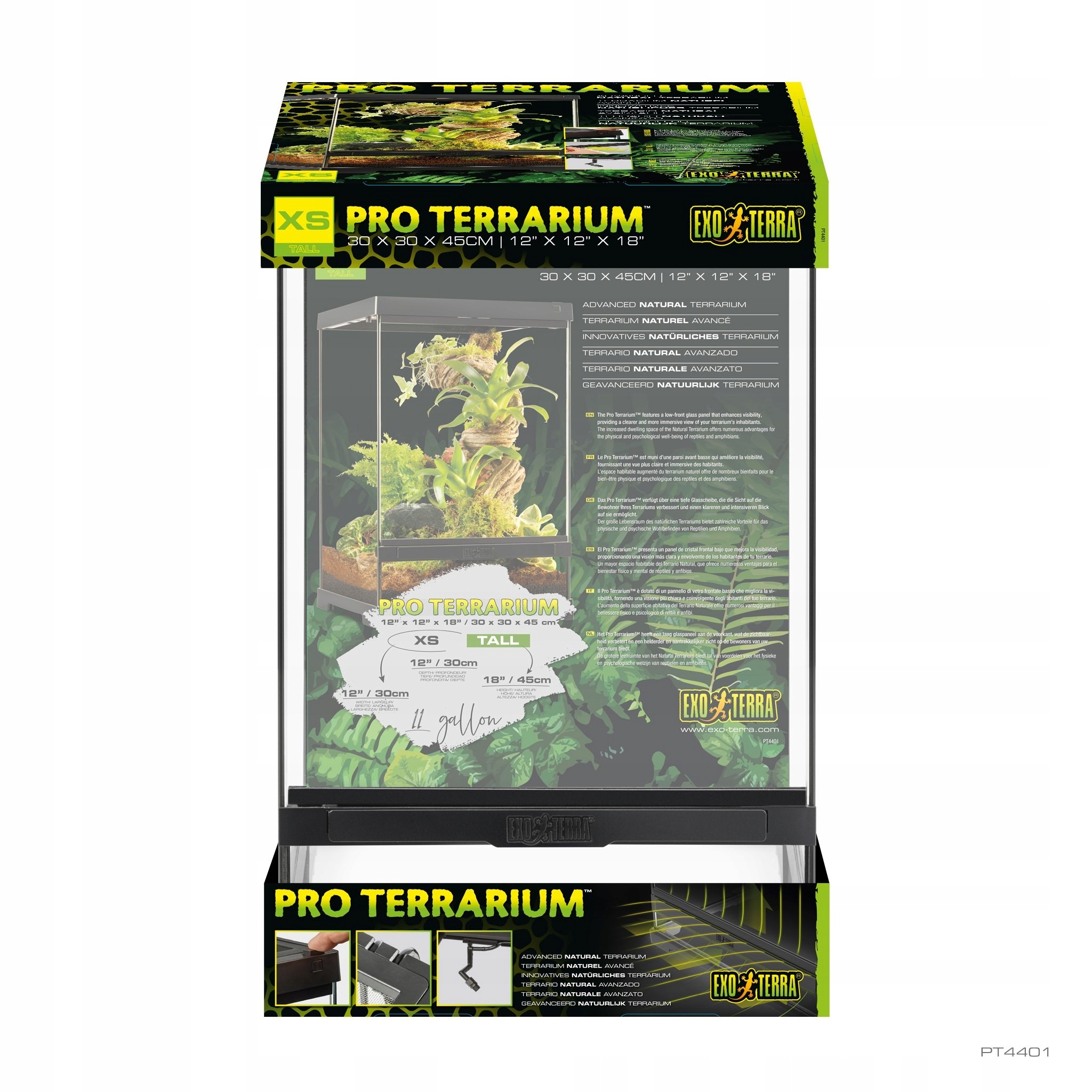 Terrarium Pro Xs wysokie w rozmiarze 30x30x45cm