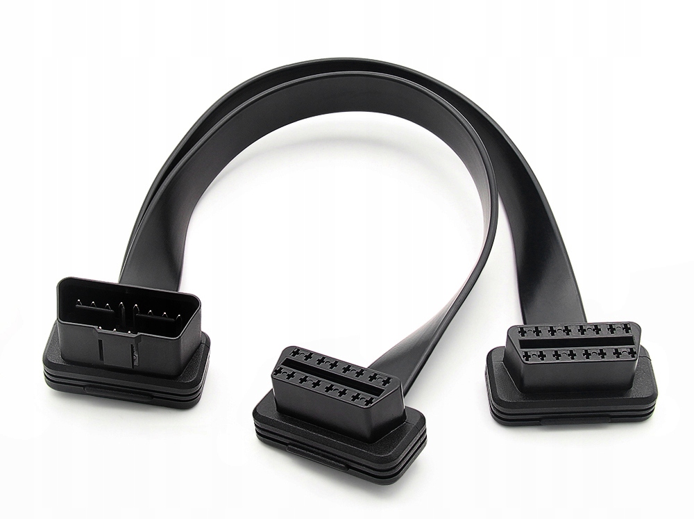 Rozgałęźnik płaski podwójny OBD-2 długość 30cm serwisowy kabel 16-żyłowy