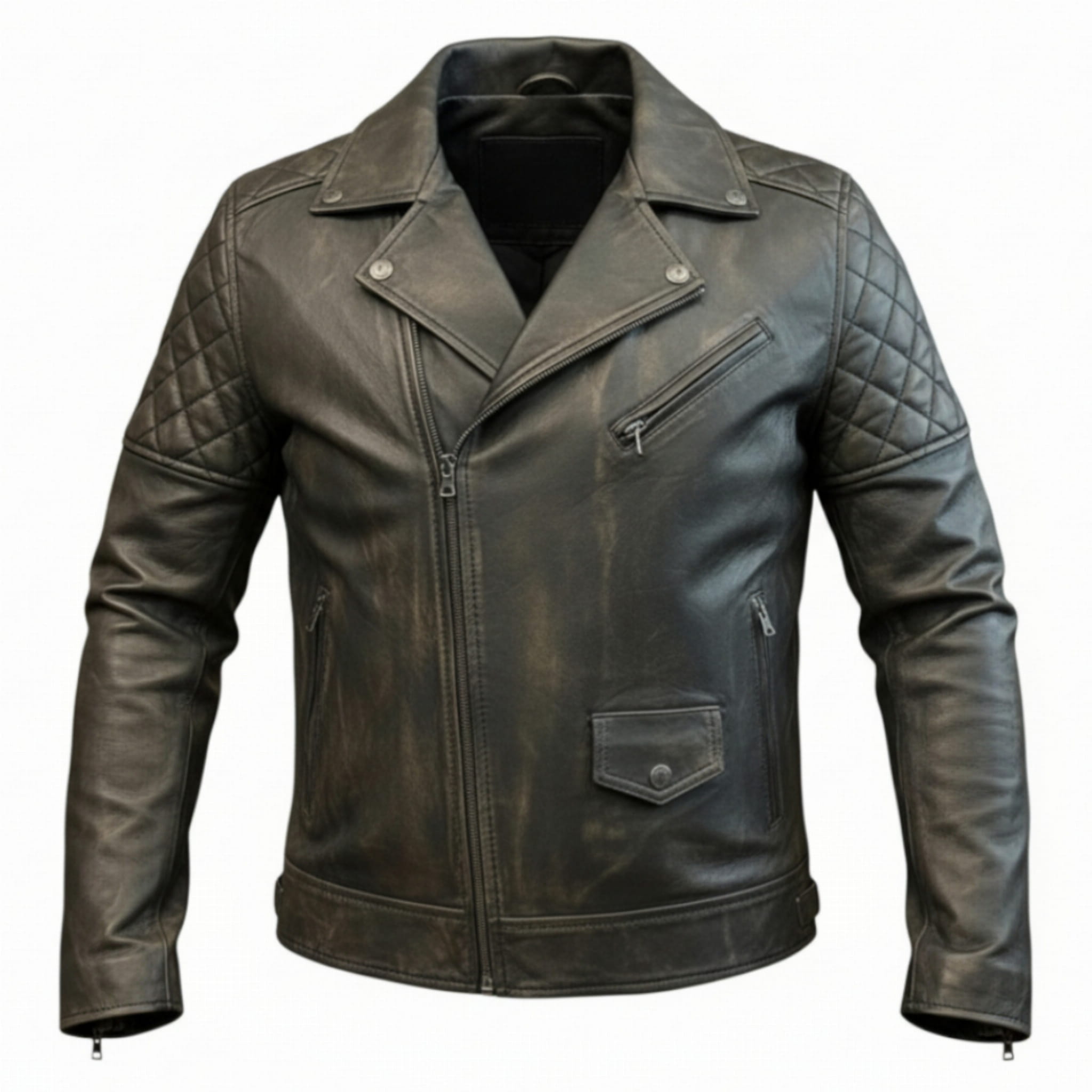 Pánská kožená motocyklová bunda černá XL