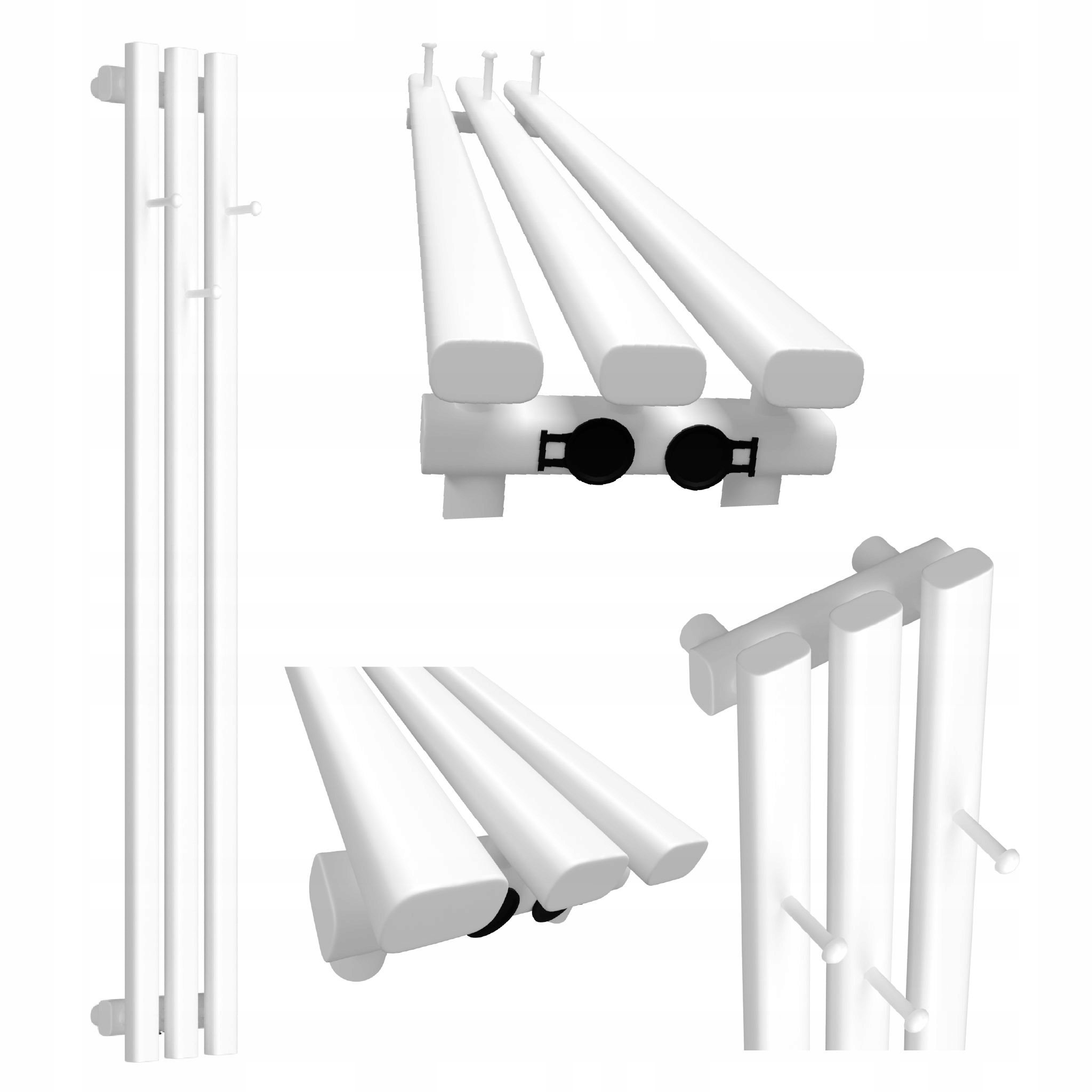 Dekorativní radiátor HORYZONT3 Hook 120x21 bílý matný hladký