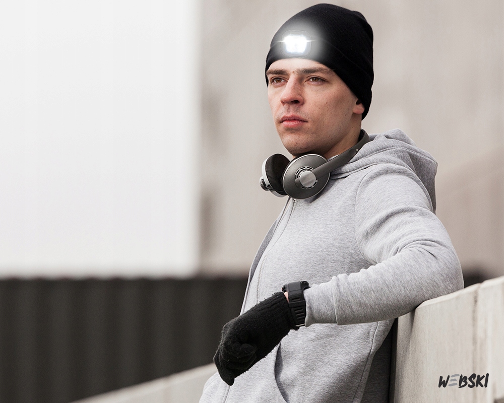 Czapka DAMSKA NA GŁOWĘ USZY ZIMĘ CIEPŁA LAMPKA LED EAN (GTIN) 5904194680619